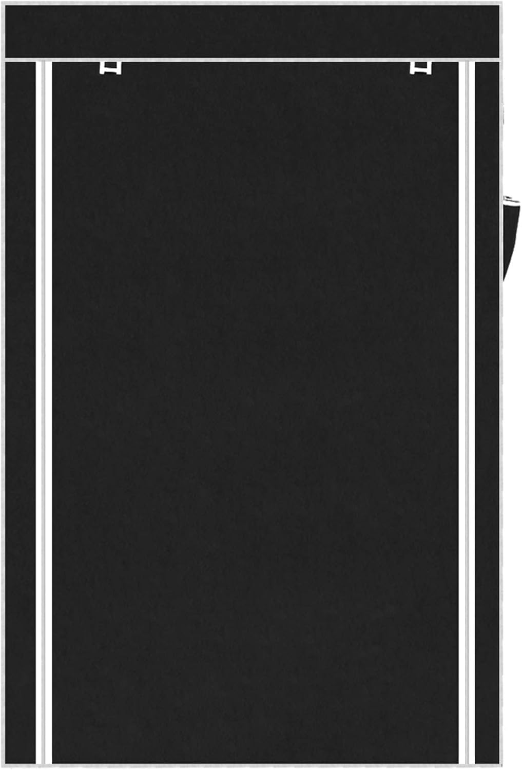 Black Non-Woven Fabric Portable Closet Wardrobe with Shelves and Cover N455394