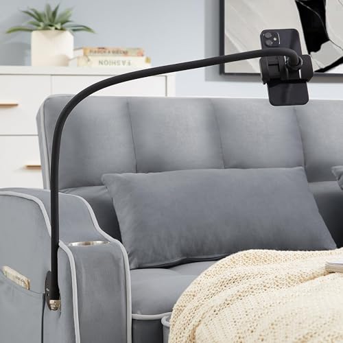 Black Velvet Convertible Sofa Bed with Pull Out Bed N96407