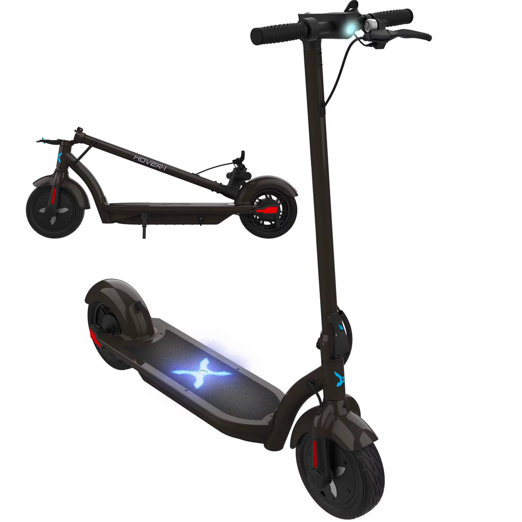 Black Electric Scooter, 18 mph, 264 lb Max Weight Y4400