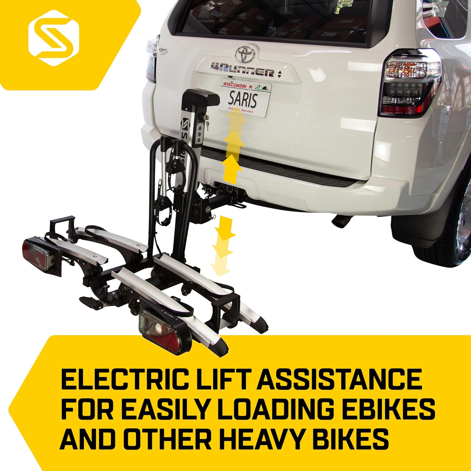 2 Bike Motorized Hitch Rack with Electric Rear Lights I116198