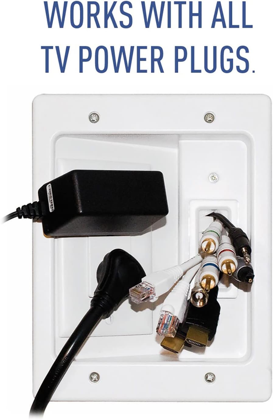White TV Outlet Wall Kit K4909