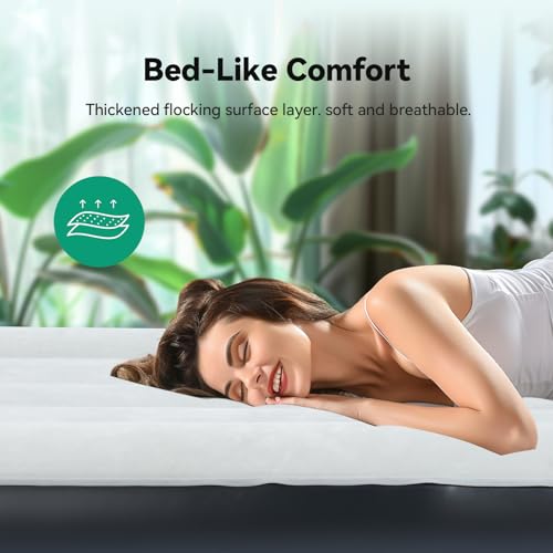 Twin Size 18" Inflatable Air Mattress with Built-in Pump and Carrying Bag D594