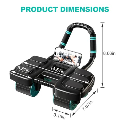 Automatic Rebound Ab Roller Wheel with Elbow Support & 4-Wheel Design V281