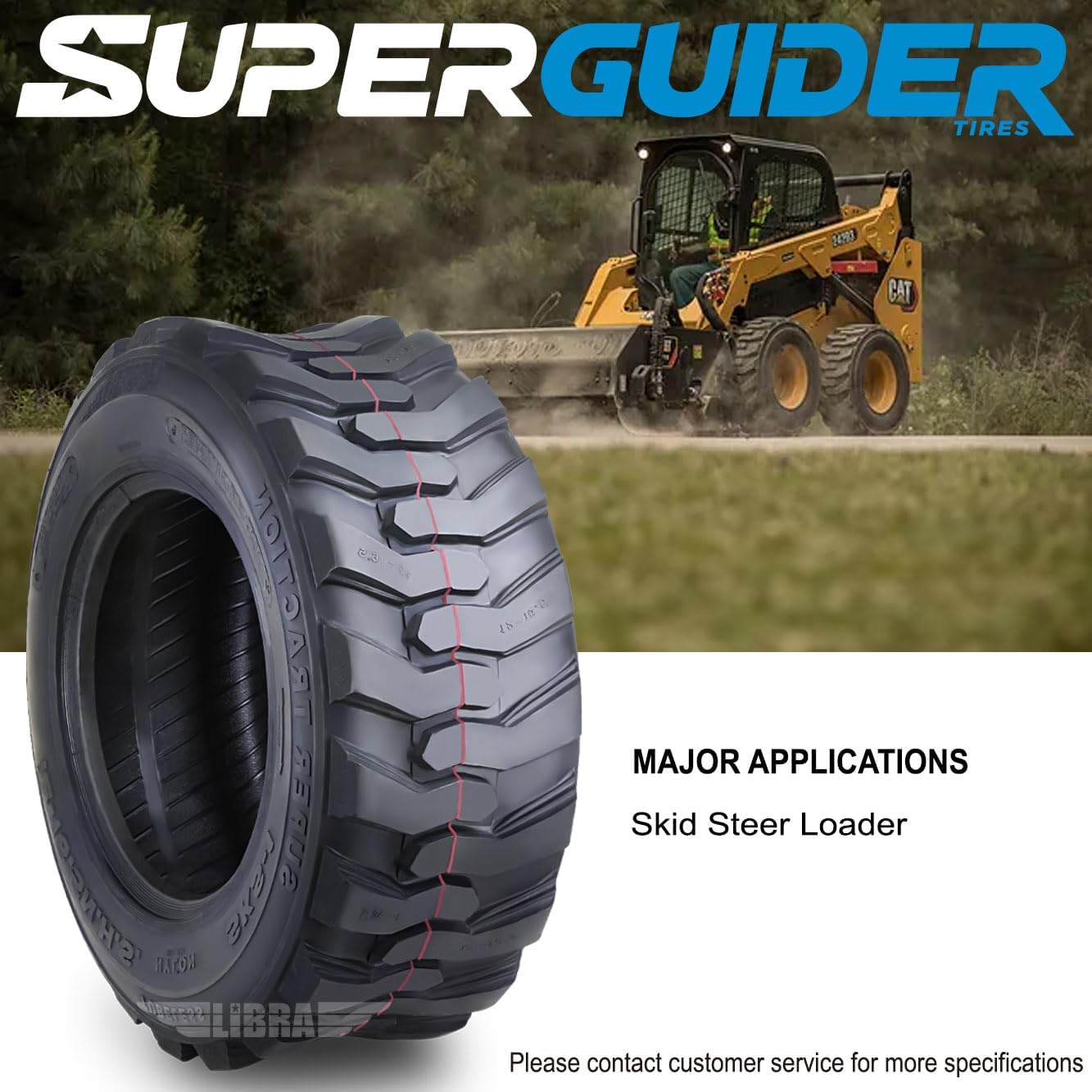 12-16.5 12 Ply Skid Steer Tire with Rim Guard Z594