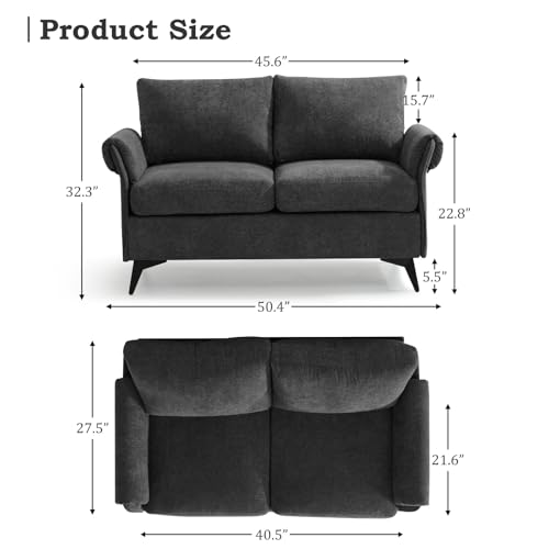 50" Fabric Loveseat with Removable Cushion (Beige) I5572