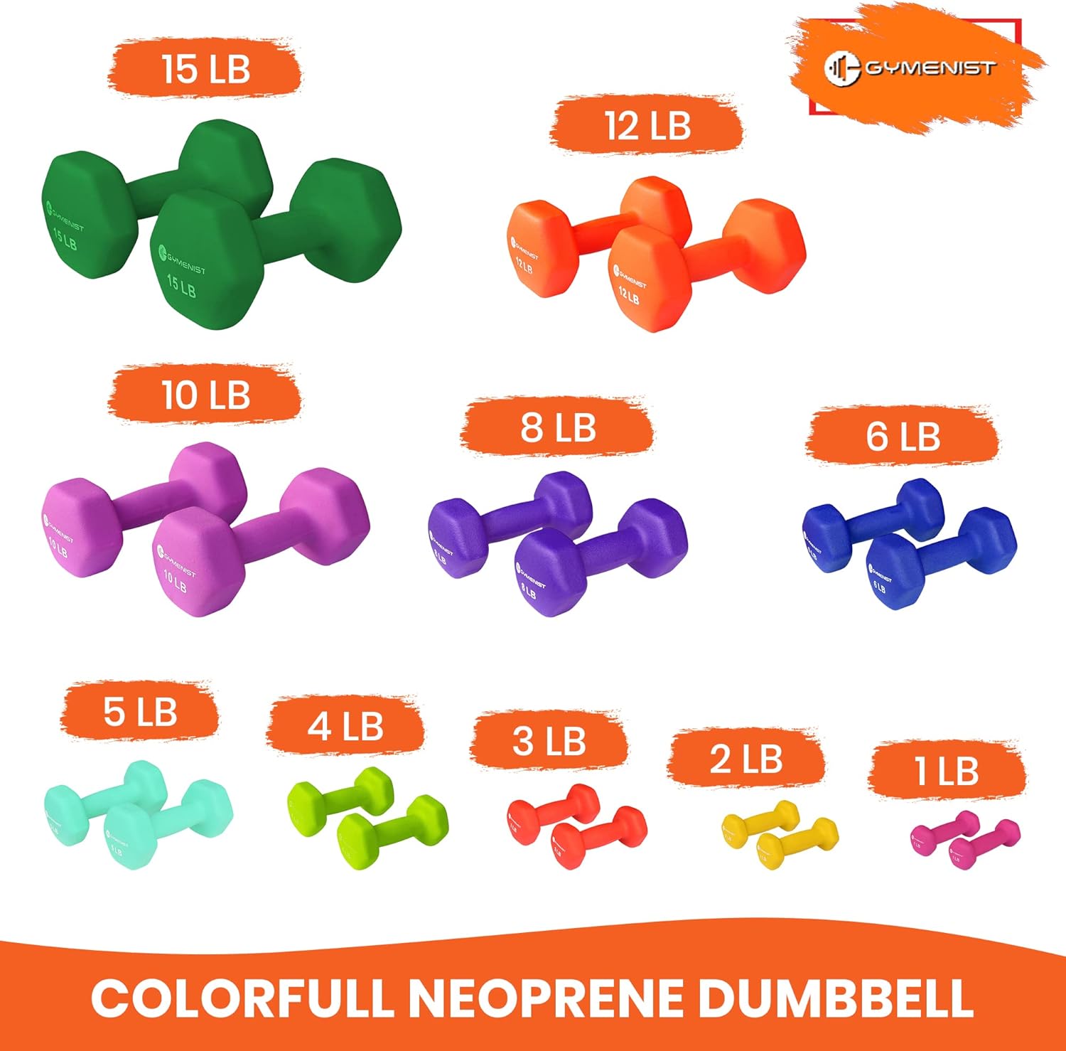 Pair of Dumbbells Set of 2 Soft Non Slip Grip Dumbbells Covered with Neoprene (12 LB) R9680