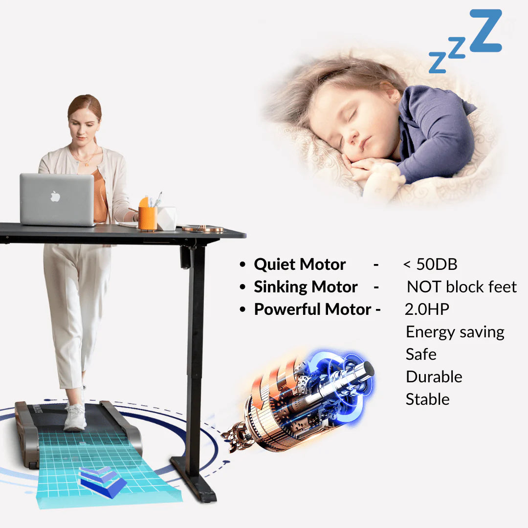 2.0HP 5° Incline Under Desk Electric Treadmill P148043
