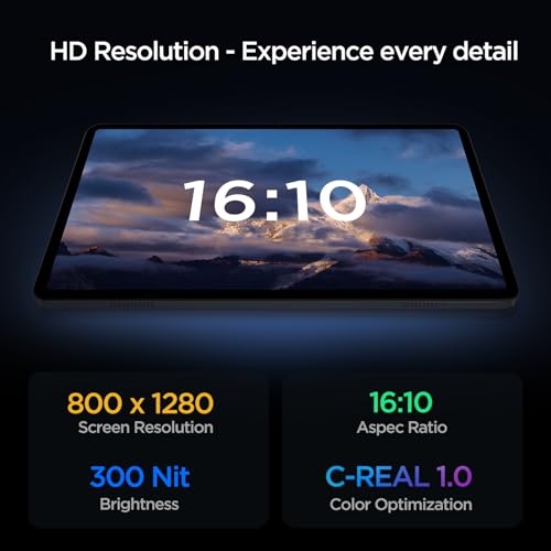 Black 10.1 inch Android Tablet, Octa-core, RAM 12GB, ROM 64GB, WiFi 6, Dual Speakers W2478