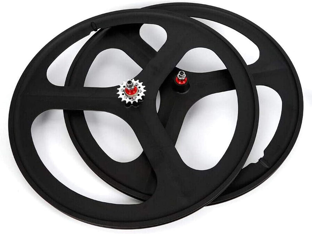 700C 3 Spoke Fixed Gear Bicycle Wheelset White S25701