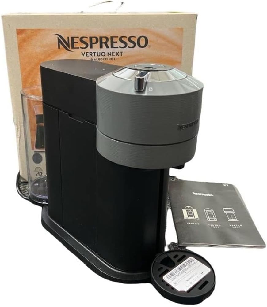 Chrome Vertuo Next Deluxe Coffee Machine with Aeroccino O357