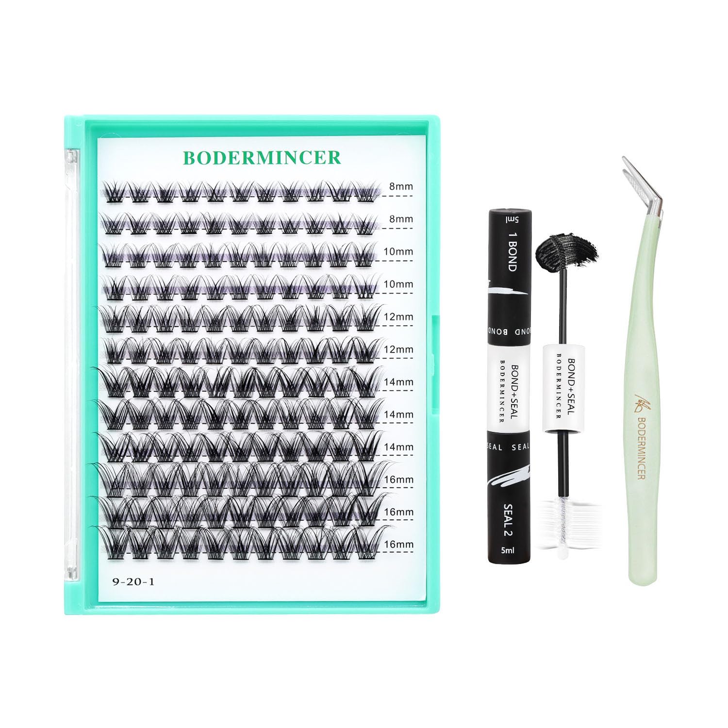Black 8-10-12-14-16mm MIX Cluster Eyelashes N546
