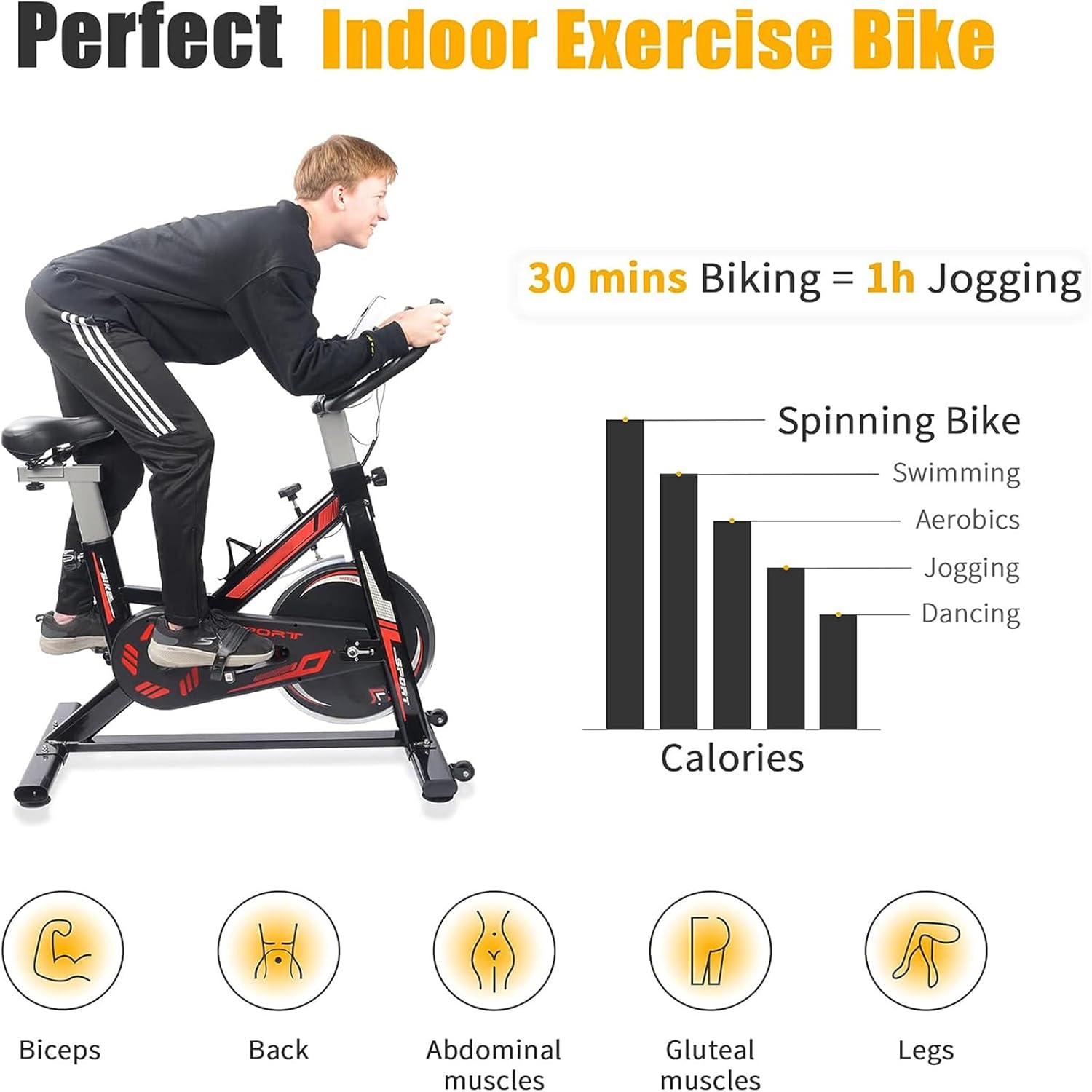 Exercise Stationary Bike with LCD Monitor V2476