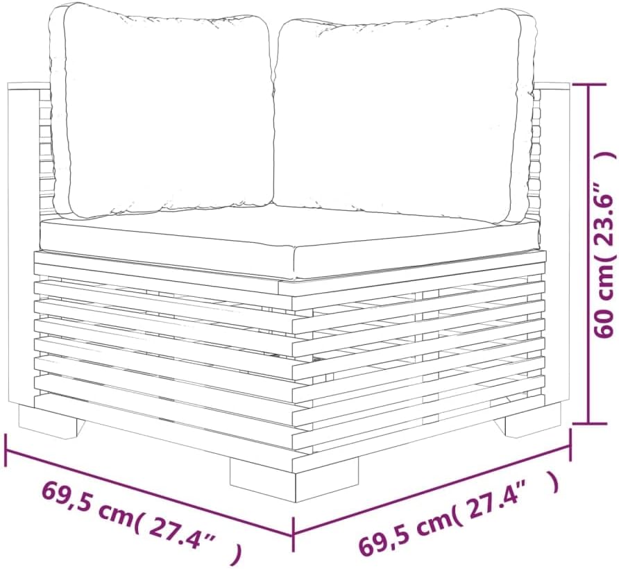 8 Piece Solid Wood Teak Patio Lounge Set with Cushions P9885