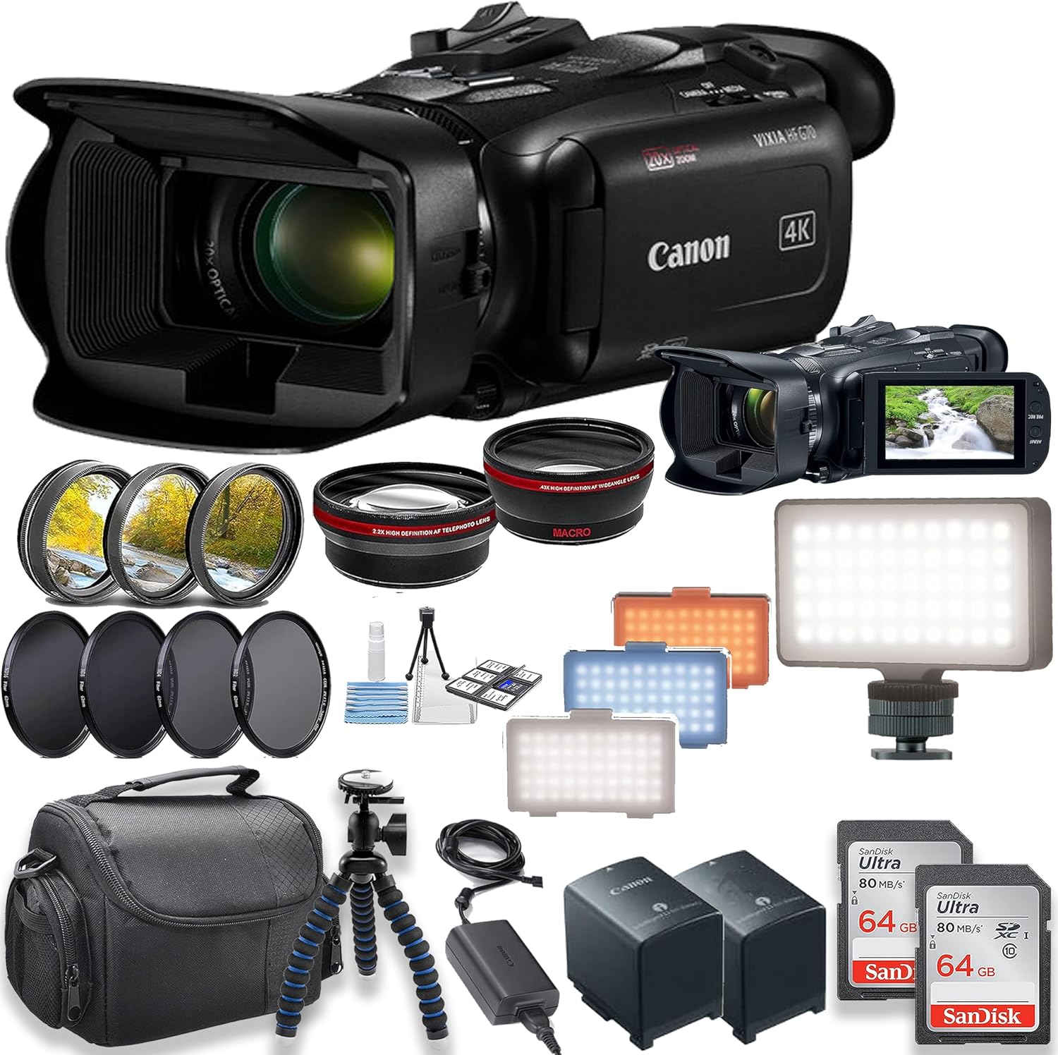 UHD 4K Camcorder with LED Video Light M685