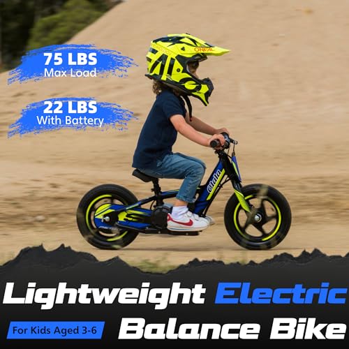 Electric Dirt Bike with 170W Motor, Aluminum Frame, 24V Detachable Battery, 12IN Knobby Tires K561461