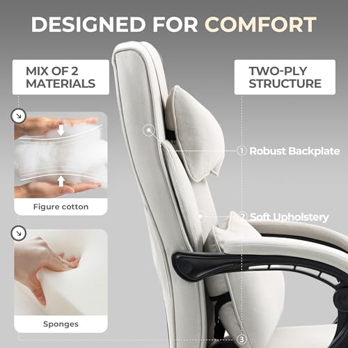 Black Fabric Executive Office Chair with Footrest N286