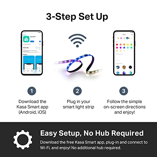 Smart LED Light Strip, 16.4ft Wi-Fi, RGBIC Y136250