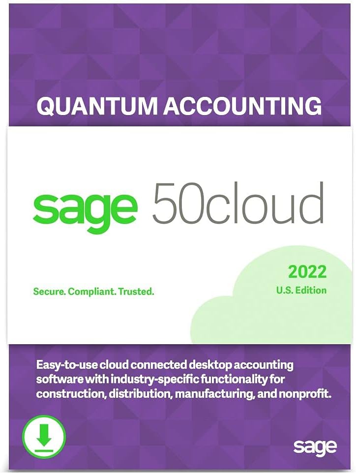 Sage 50cloud Pro Accounting 2022 U.S. One Year Subscription Personal Accounting Software E715