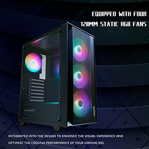 Black ATX Mid Tower Gaming Case with 4 Fans F135