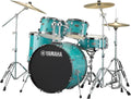 5-Piece Drum Set with 22" Bass Drum, Floor Tom, 2 Toms, Wood Snare Drum, Turquoise Glitter P766