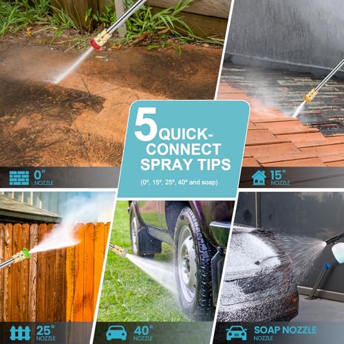 5000 PSI Adjustable Electric Pressure Washer with 33ft Pressure Hose and Foam Cannon Z529063
