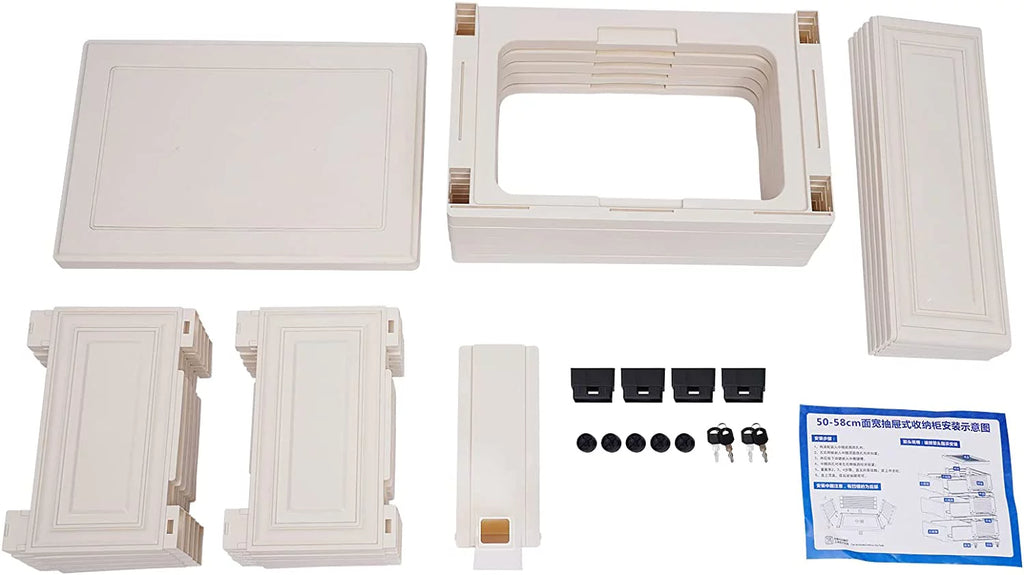 Beige Plastic 6 Drawer Dresser A4277