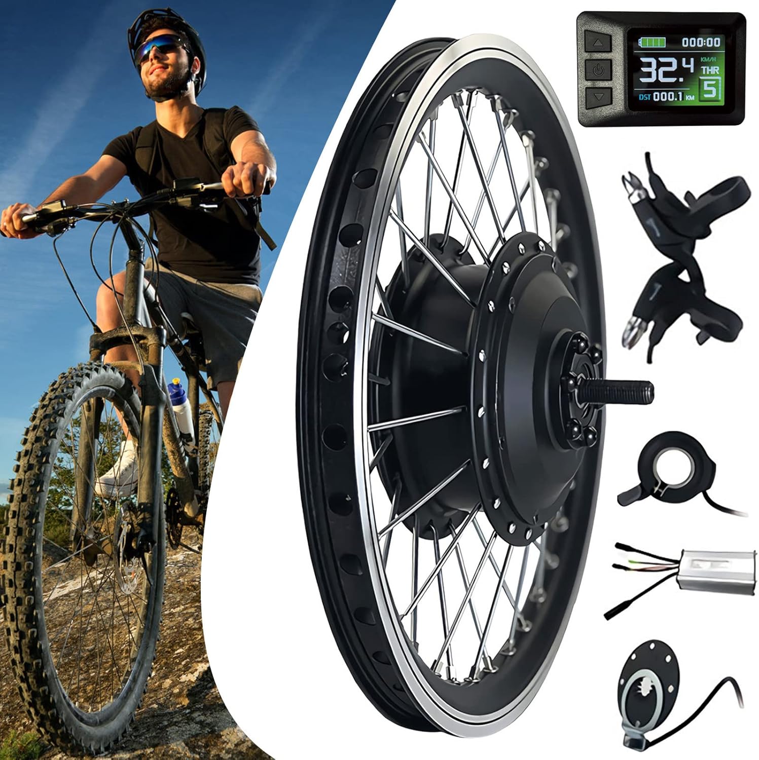 48V 500W 26 Front Wheel Electric Bicycle Motor Kit A3540