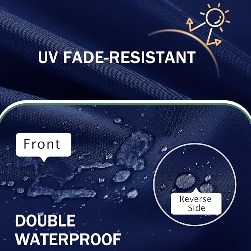 Black Waterproof Fade Resistant Seat Cushion Set of 4, 18.5 x 16 x 2 Inch Chair Pads with Ties and Hidden Zipper Y721