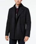 Gray Double Breasted Wool Peacoat H580