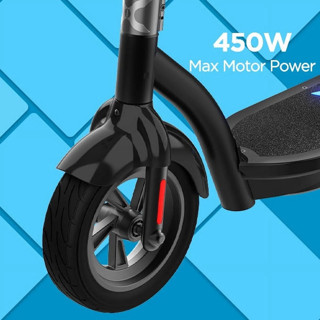 Black Electric Scooter, 18 mph, 264 lb Max Weight Y4400