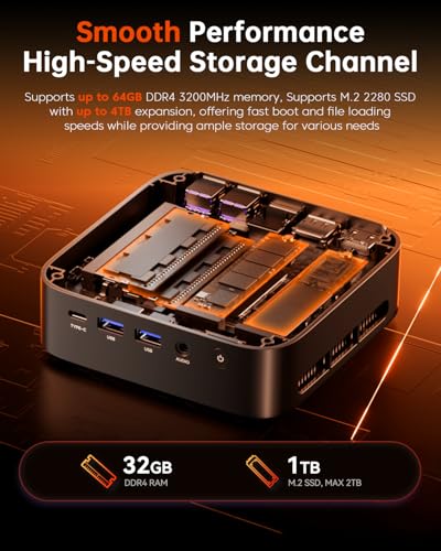 Mini PC Ryzen 7 5700U 32GB DDR4 1TB NVMe SSD S42356