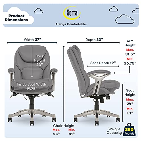 Opportunity Gray Bonded Leather Executive Office Chair O865