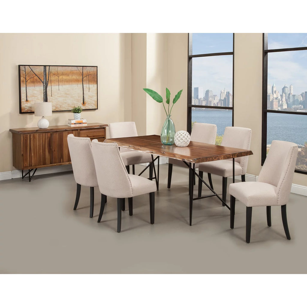 Light Walnut Solid Wood Dining Table Q6491