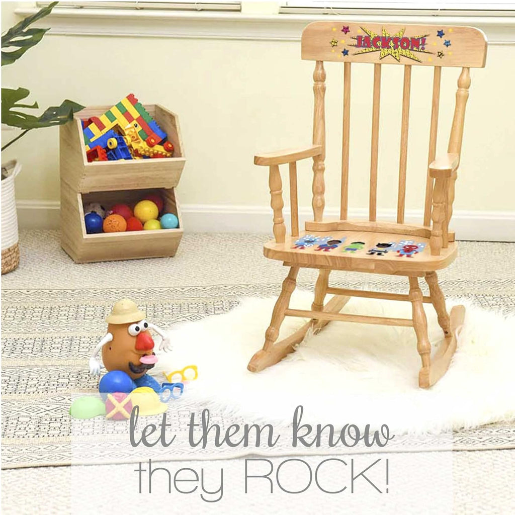 Pink White Childrens Rocking Chair Q324
