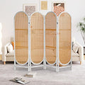 White Brown Hand-Woven Rattan Room Divider Z6049