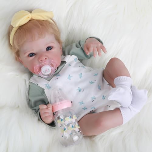 18-Inch Reborn Baby Doll with Blonde Hair and Weighted Cloth Body P418824