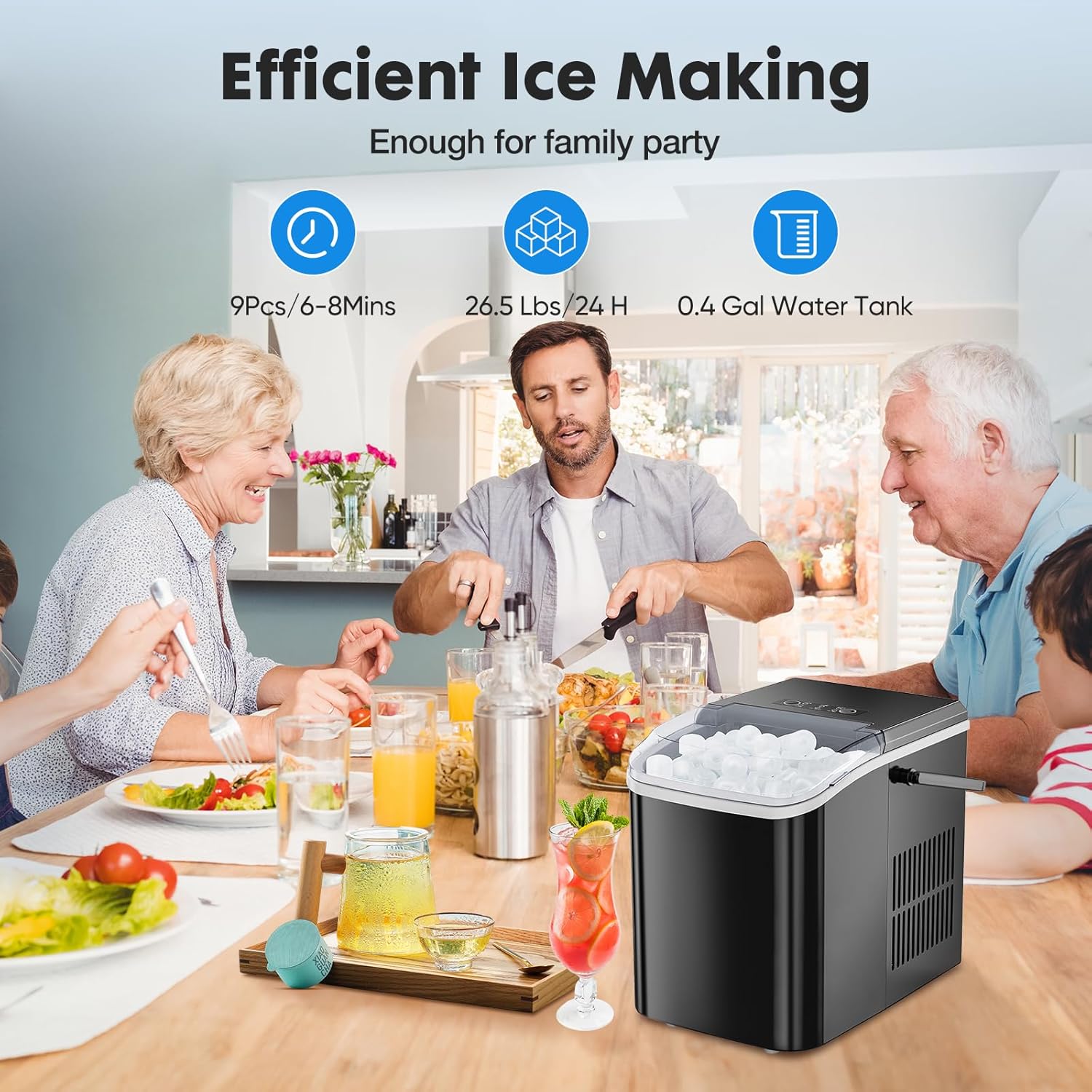 Black Countertop Ice Maker N877