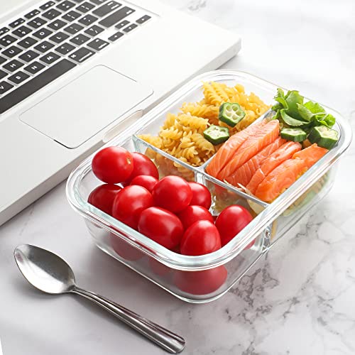 9 Pack Glass Meal Prep Containers with Lids E46389
