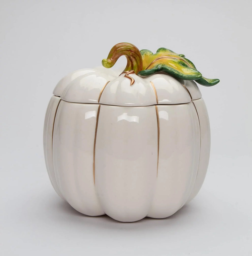 White Pumpkin Cookie Candy Jar A80806