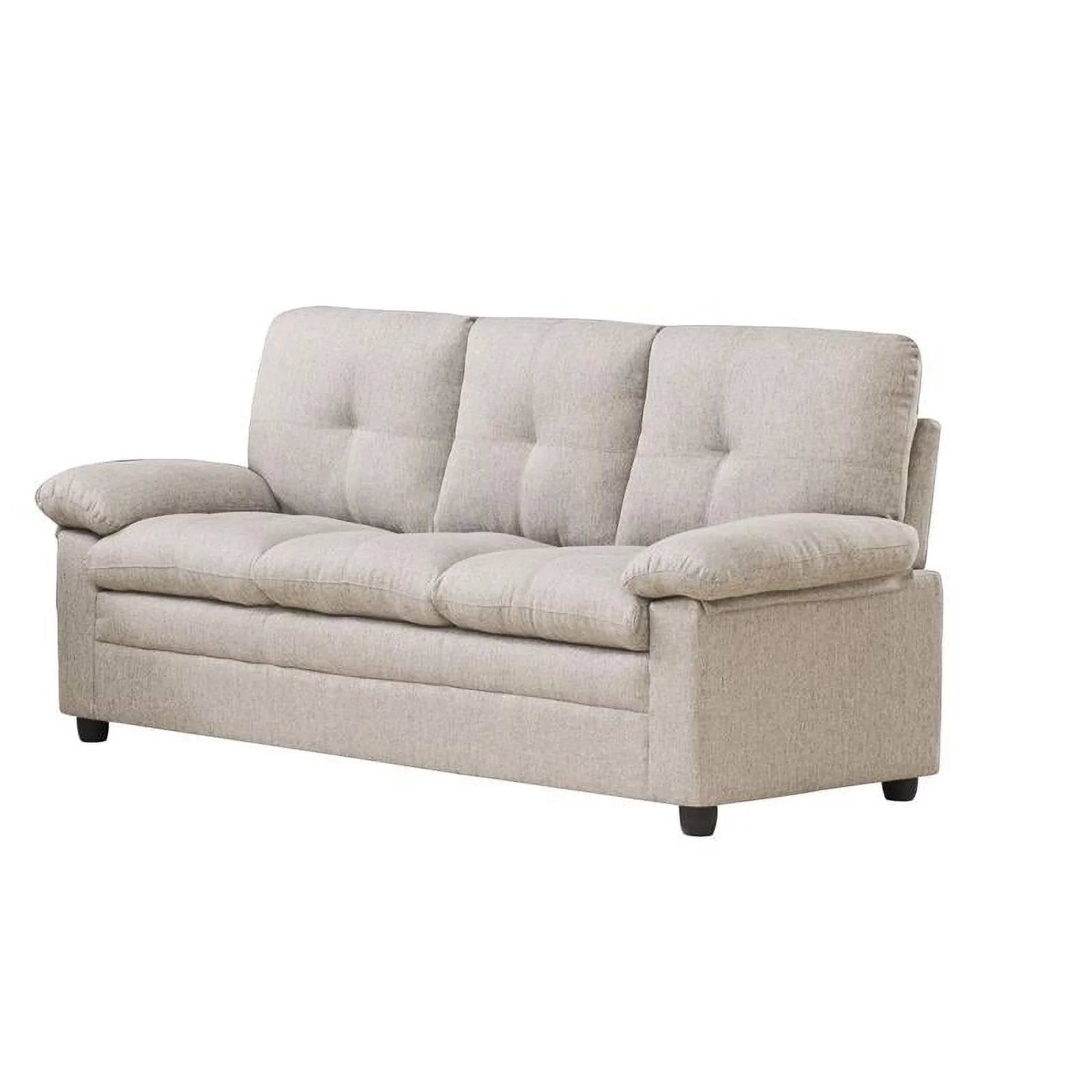 2 Piece Beige Hardwood Sofa and Loveseat Set C568