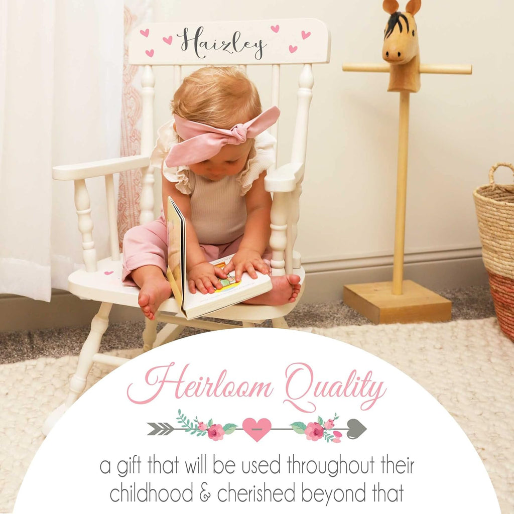 Pink White Childrens Rocking Chair Q324
