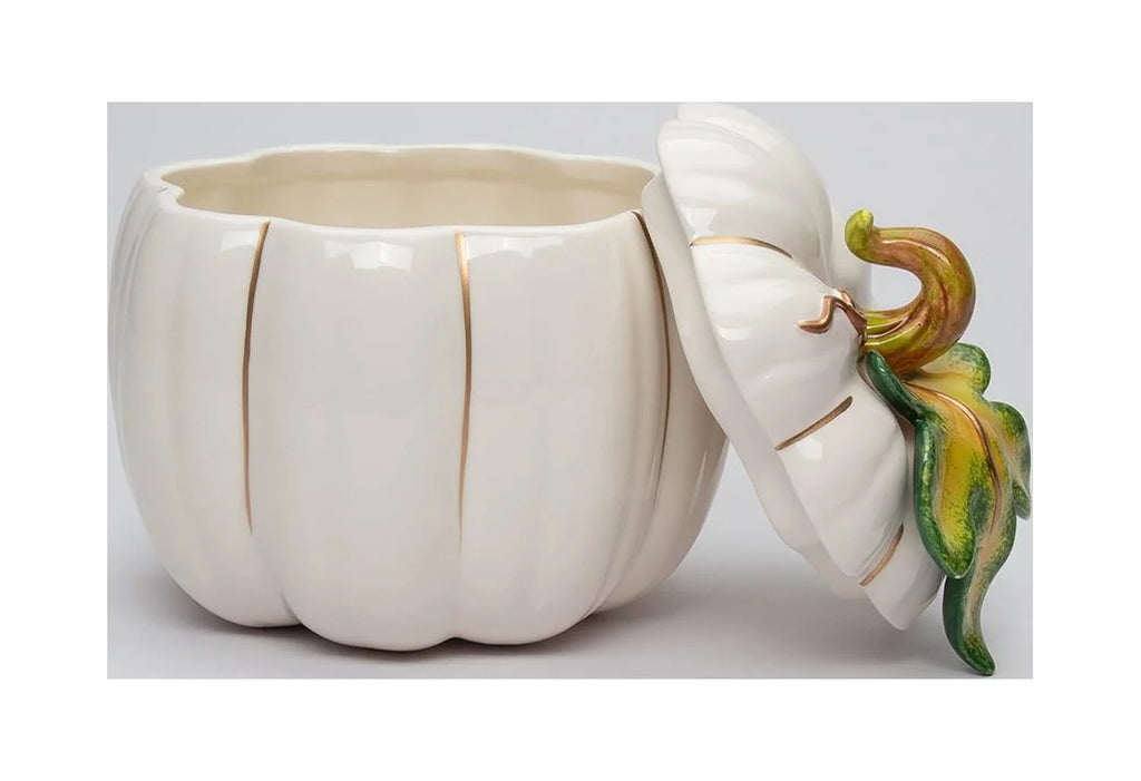 White Pumpkin Cookie Candy Jar A80806