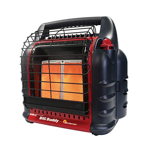 Black/Red Portable LP Gas Heater 4000 to 18000 BTU 3 Setting with Dual Tank Connection I437