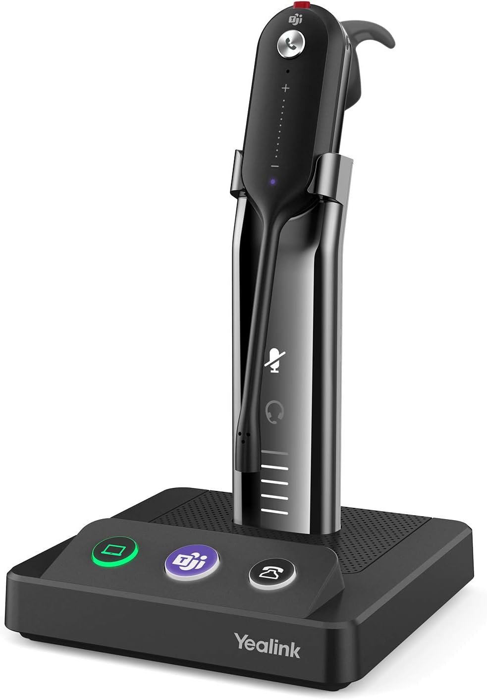 Wireless Headset with Microphone for Computer PC Laptop Teams Certified Headset Office IP VoIP Phones Noise Canceling Mic Single Ear Headset with Charge Stand Q2603