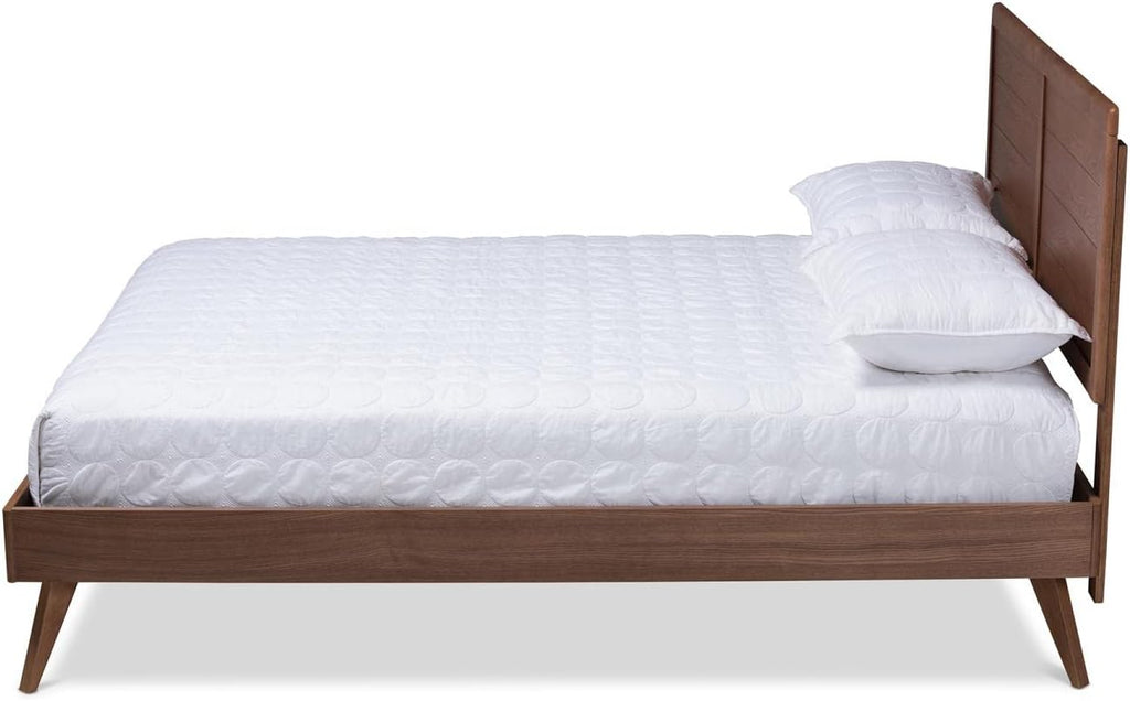 Walnut Brown Wood Queen Platform Bed U664222