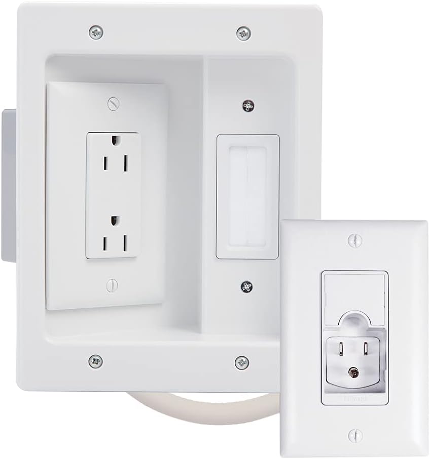White TV Outlet Wall Kit K4909