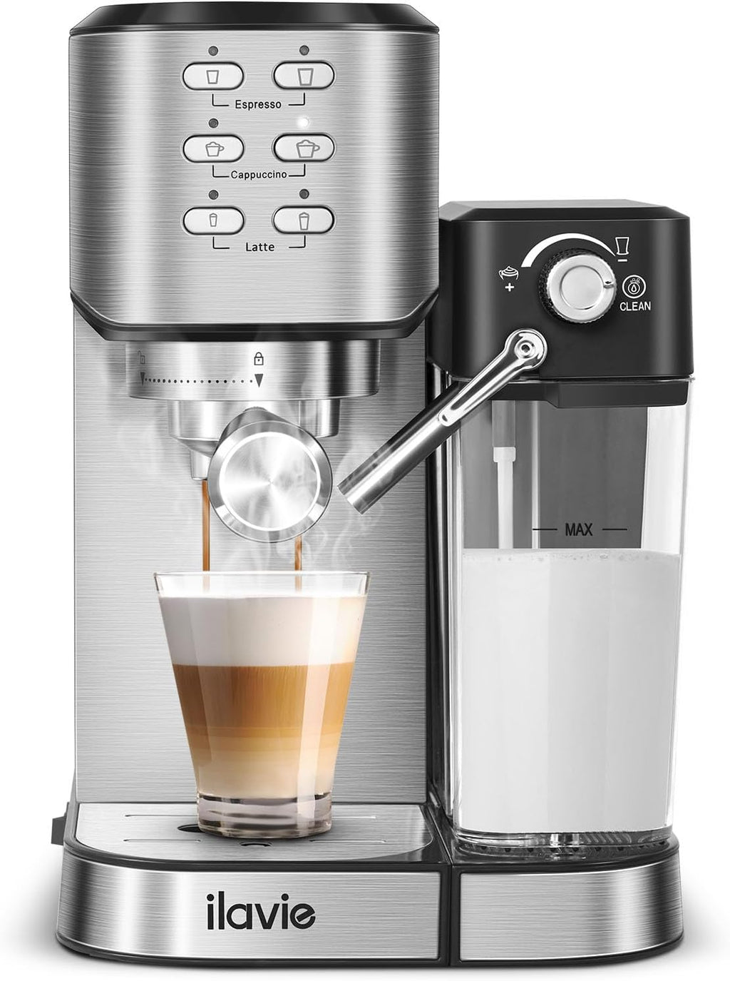 20 Bar 6 in 1 Espresso Coffee Machine with Milk Frother and 1000ML Water Tank Z55806