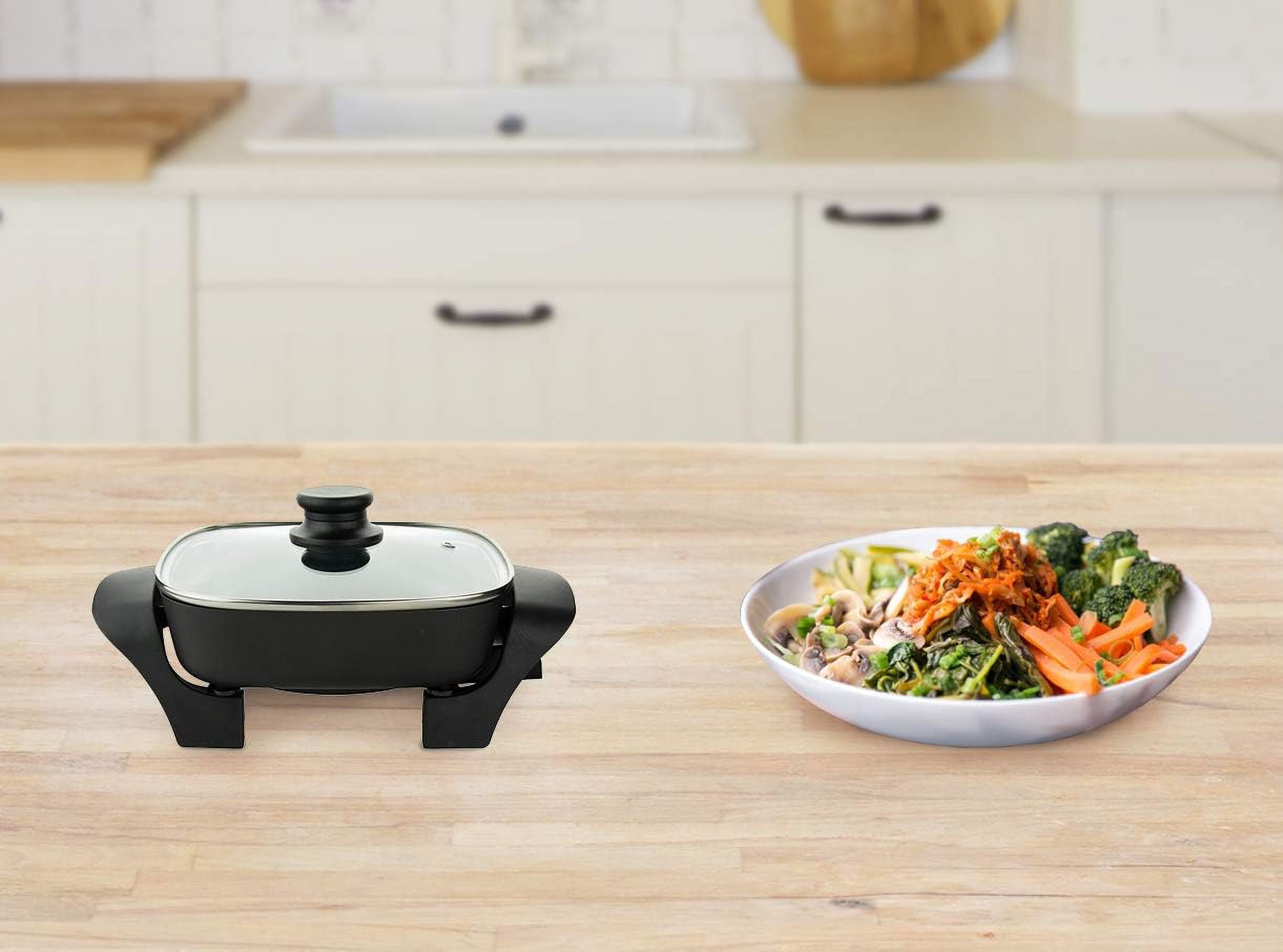 8-Inch Nonstick Electric Skillet With Glass Lid, Black R327252