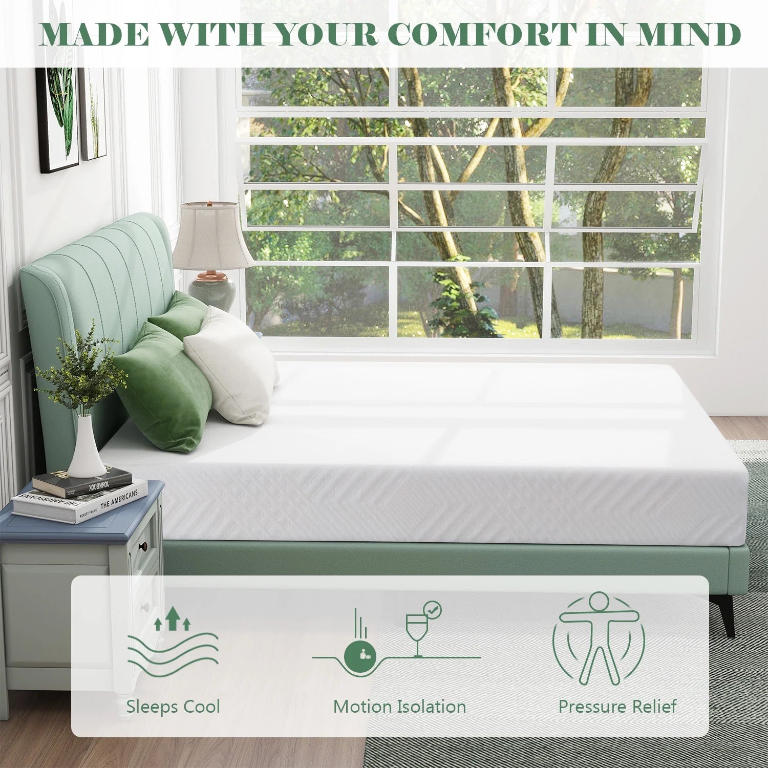 10" Cooling Gel Memory Foam Queen Mattress L50246