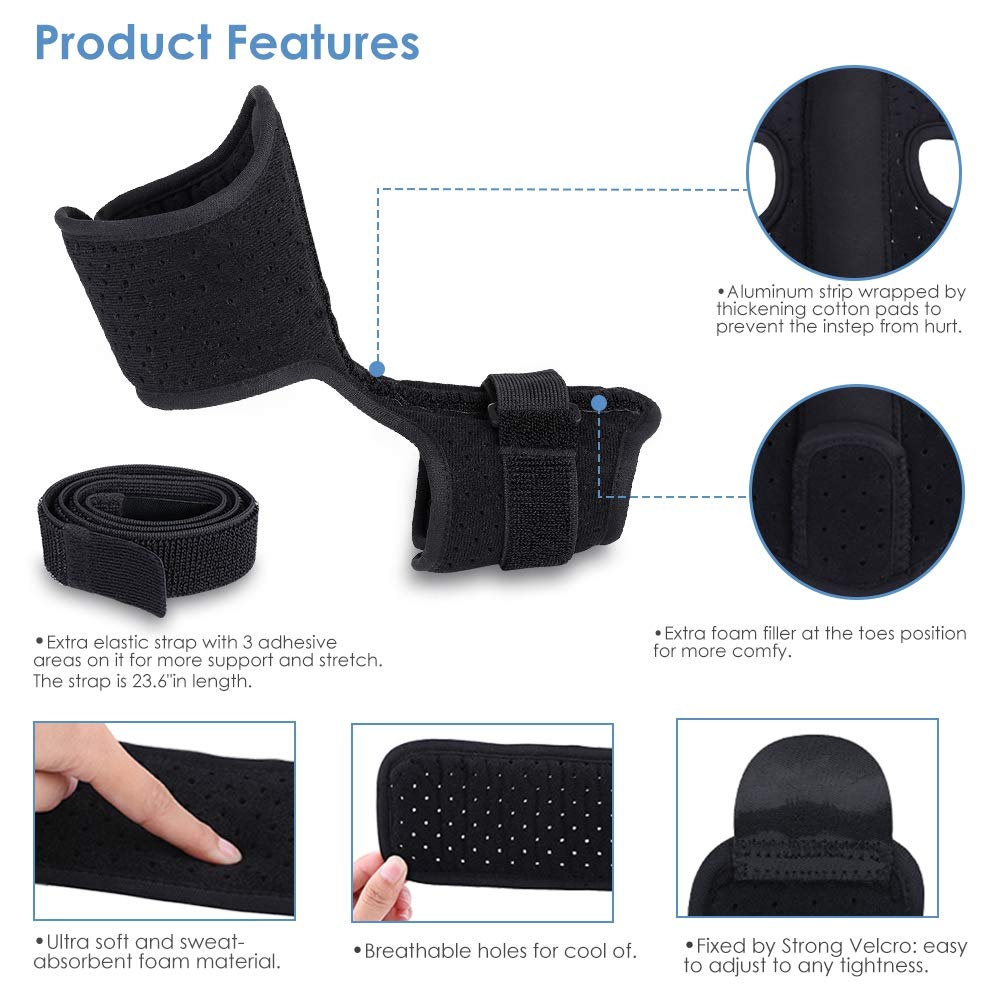 Adjustable Plantar Fasciitis Night Splint Orthotic Brace with Spiky Massage Ball W961542